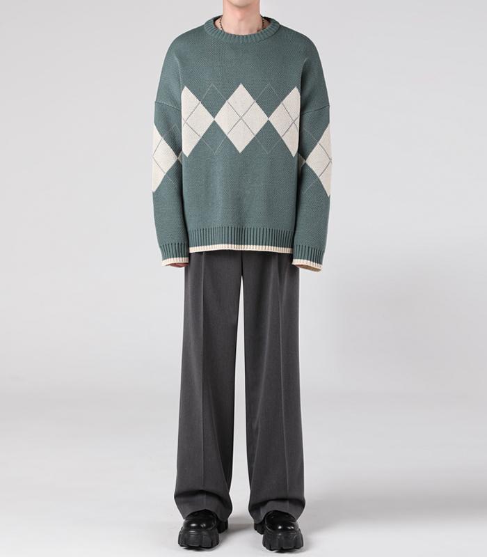 AVANDRESS Argyle Oversized Knit - 4 Colors