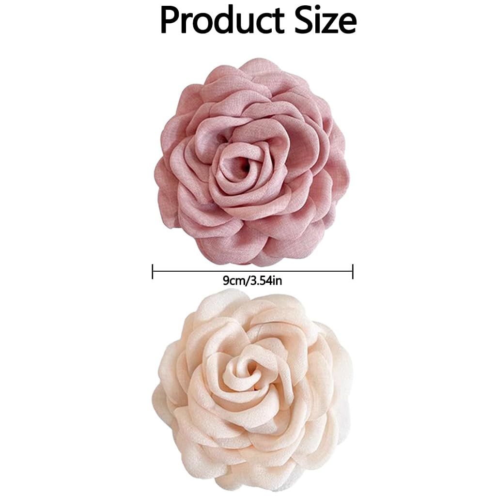ZIBUYU® 2PC Flower Claw Clip, Large Non Slip Clutchers for Hair Half-Up Styles Acrylic Hair Accessories for Women Girls(Lotus pink + apricot)