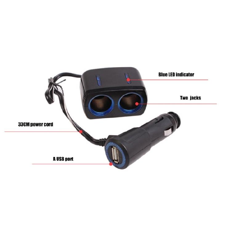 Car Charger Adapter Single USB Quick Charging Car Power  Socket Splitter with LED Light for Tablets Phones