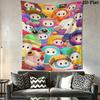 Fall Guys Wall Tapestry Aesthetic Wall Hanging Printed Fabric Blanket Decorative Tapestries for Bedroom Living Room Home Decor