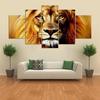5 Piece Wall Art Canvas Paintes Animals Lions Vintage Poster Paintings  Modular Home Decor Pictures For Living Room Decoration