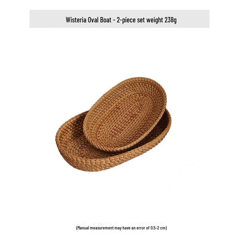 Nordic Rattan Woven Basket for Fruit, Bread, Snacks, and Decorative Use
