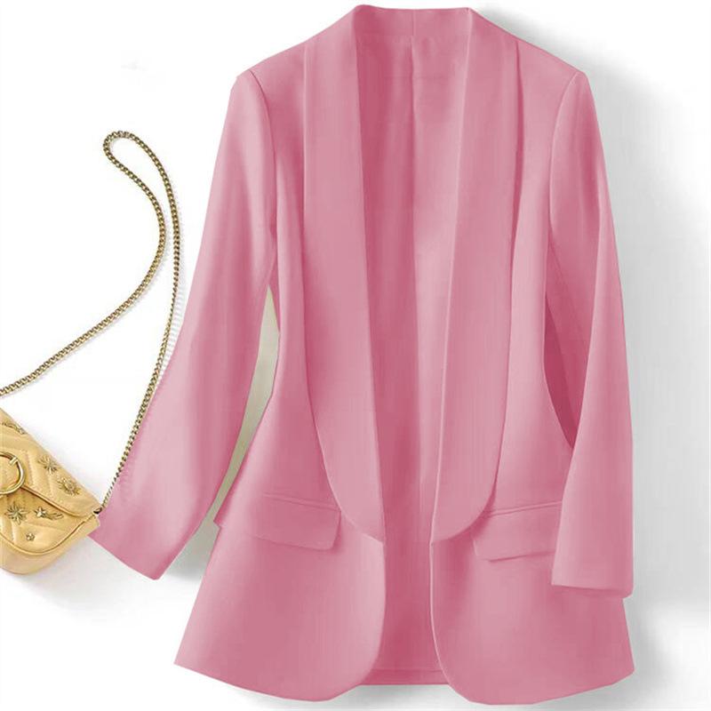 Spring and Autumn Hot Style Commuting Solid Color Collar Long Sleeve Coat for Women