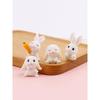 4PCS-Miniature Rabbit Model Mini Bunny Figurine Desktop Garden Landscape Ornament Resin Craft Easter Cute Home Office Decor Supp
