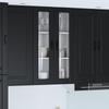Porto Black Wall Mounted Glass Cabinet 60 x 31 x 100 cm Particleboard