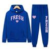 Womens Hooded Sweatshirt Set With Printed Graphic Long Sleeve Top Matching Pants Streetwear Casual Two Piece Outfit