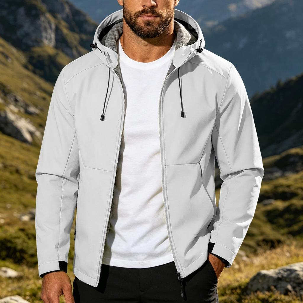 Men's Breathable Lightweight Windproof Hiking Rain Jacket for Outdoor Running