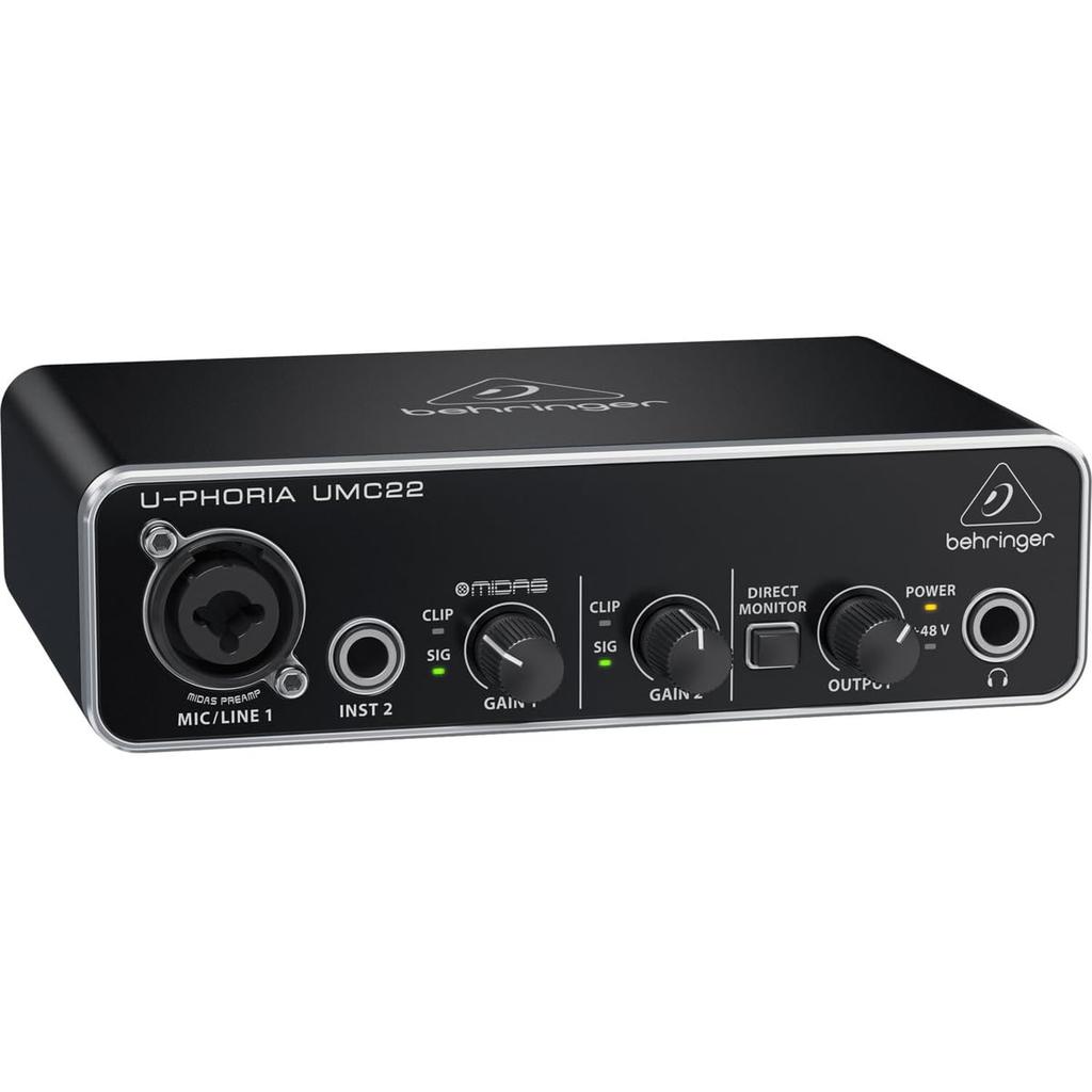 BEHRINGER UMC22 USB Audio Interface with Built-in Microphone Preamp