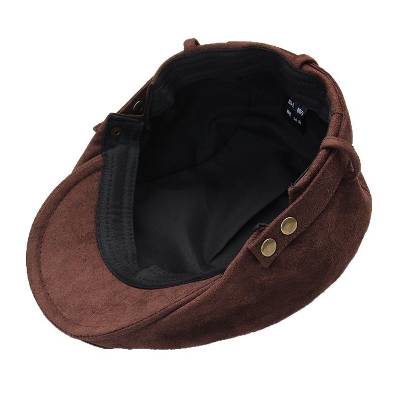Simple button forward hat women's autumn and winter suede cap showing face small versatile beret painter hat