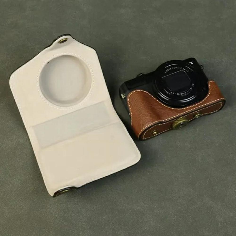 For Canon PowerShot G7 X Mark III/Mark II Camera Case Buffalo Texture Leather Protective Cover Without Battery Opening
