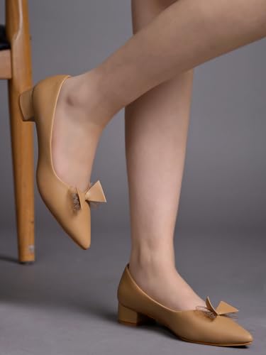 

Shoetopia Pointed Toe Bow Detailed Tan Bellies For Women & Girls Eu38 5 UK дубильная кора