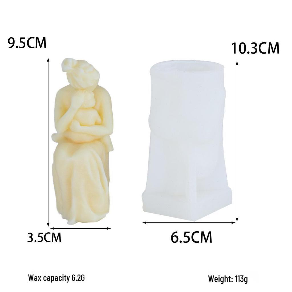 Pregnant Woman & Child Silicone Mold for DIY Aromatic Plaster Candle