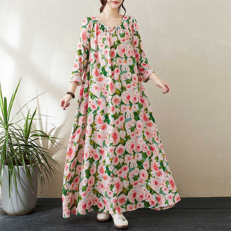 

Минималистичное платье с длинным рукавом экстра-длины в отпускном стиле 2XL