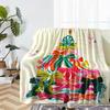 1pc Colorful Bow Christmas Tree Pattern Flannel Blanket, Soft, Warm, Multifunctional, Suitable for Sofa, Bedroom, Living Room, Christmas, Halloween Gi