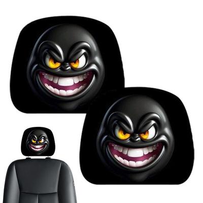 2 pièces Housse d'appui-tête de voiture dessin animé drôle, Protecteur de siège avant pour hommes femmes, Cadeau d'Halloween Noël pour conducteurs accessoires de voiture