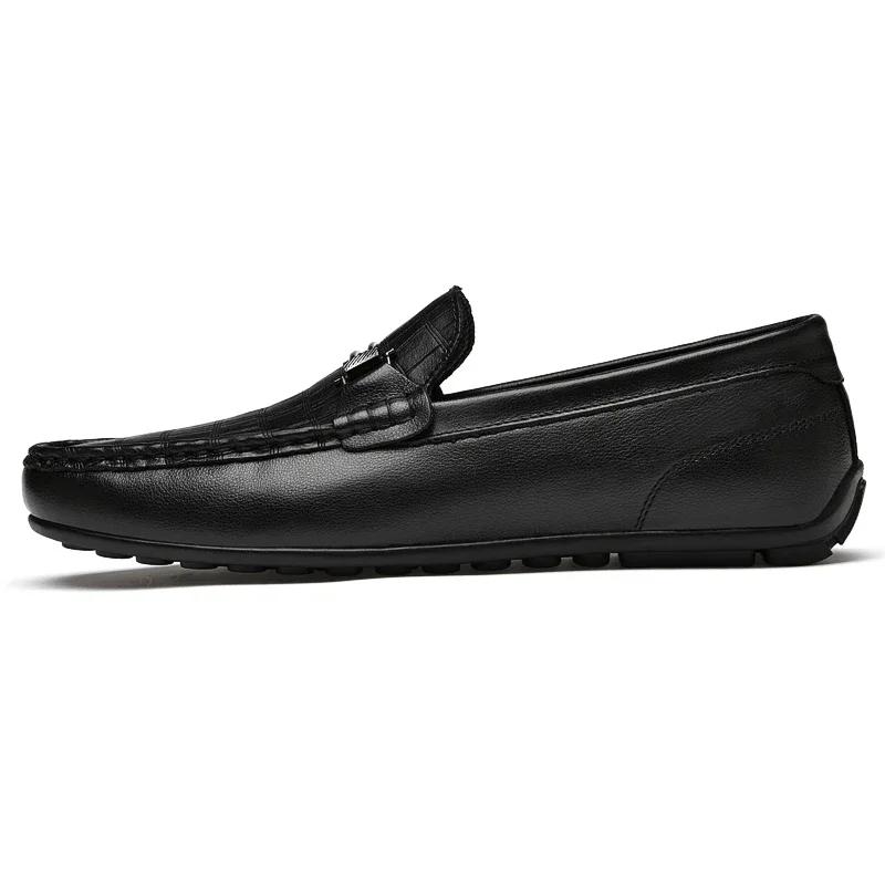 Luxury Brand Genuine Leather Men Shoes Loafers Business Casual Leather Shoes Men Flat shoes