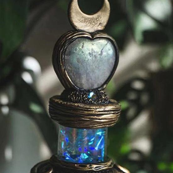 Magic Potion Bottle Mermaid Aura Perfume Bottle Vintage Resin Quartz Gemstone Wishing Bottle Handmade Gift for Her Girlfriend Wife