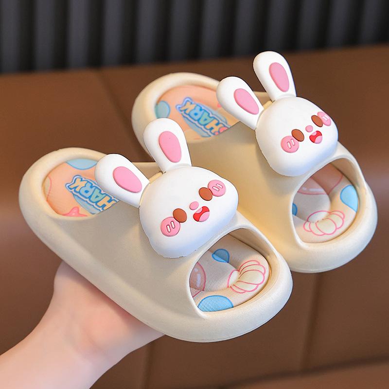 

Children s summer cartoon cute non-slip indoor bathing soft-soled slippers for girls, baby slippers 210Inner Length20.5cm бежевий