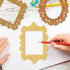 Good-24PCS Wooden Hollow Decoration DIY Wooden Photo Frame Photo Ornament Wedding Photo Frames Wood Photo Frame Cutout