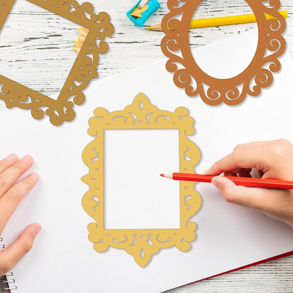 Good-24PCS Wooden Hollow Decoration DIY Wooden Photo Frame Photo Ornament Wedding Photo Frames Wood Photo Frame Cutout