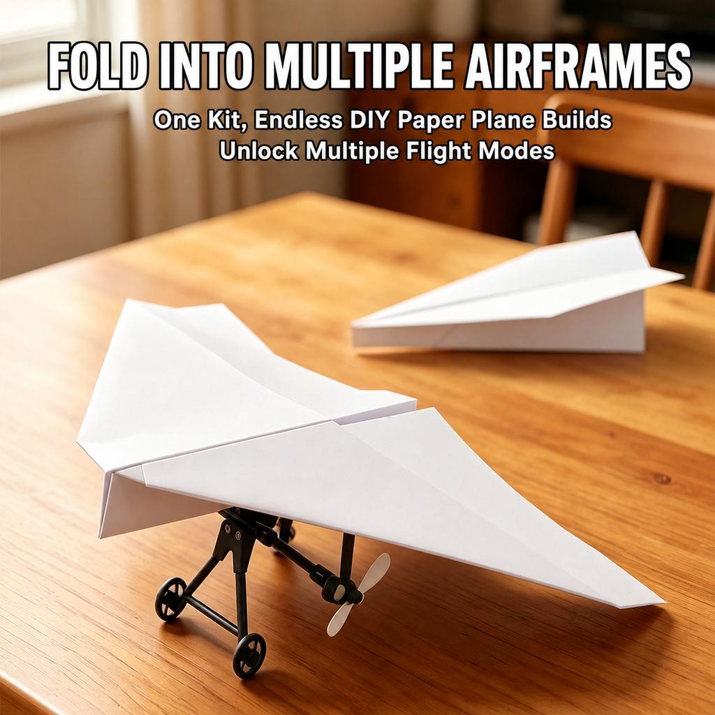 Remote Control Paper Airplane Portable Rc Aircraft Building Parts Diy Rc Plane Power Kit Creative 4-Channel Rc Aircraft Kit