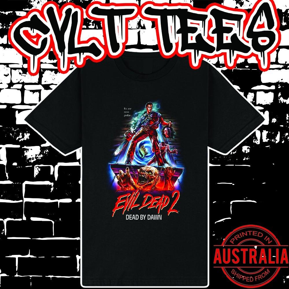 

Evil Dead 2 Dead By Dawn Movie Shirt ~ Premium Black Gildan Cotton Tee Unisex T-Shirt XL