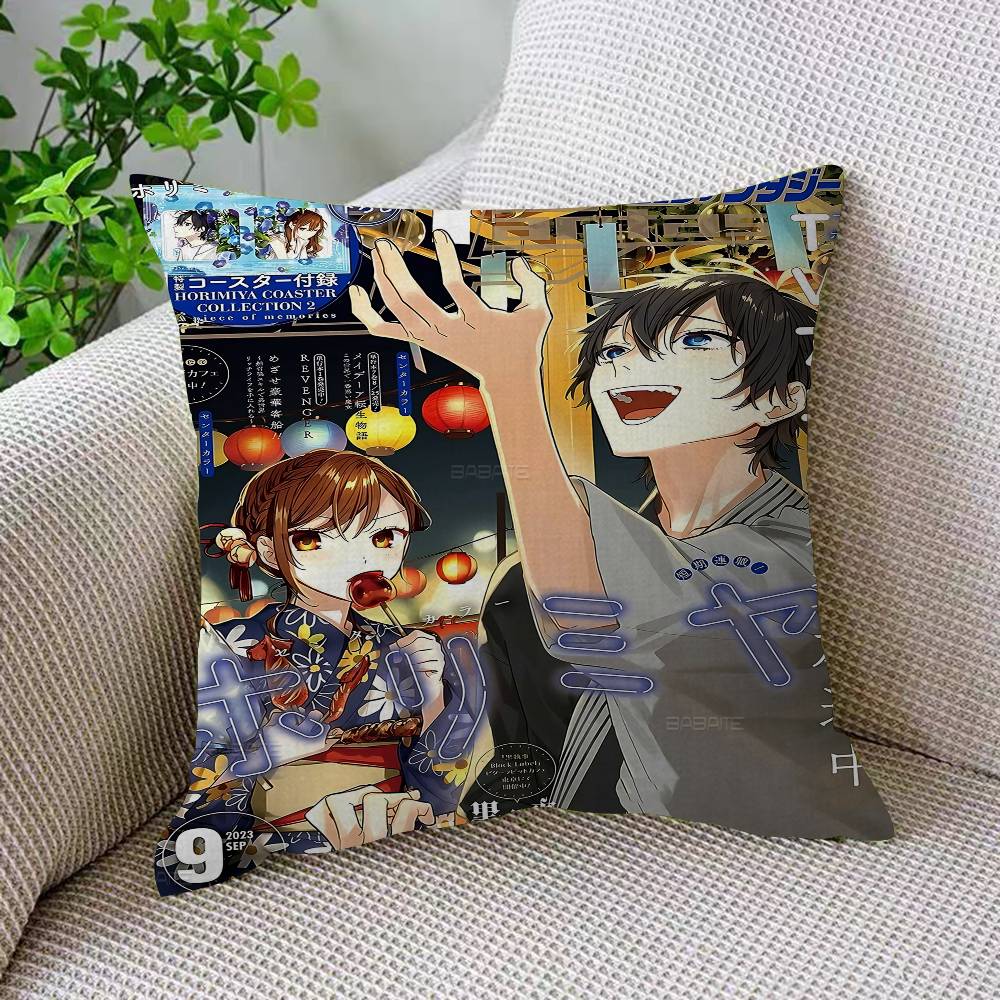Anime Figure Horimiya Pillow Anime Pillow Sofa Bed Head Pillow Cover Cushion Cover 45x45 Cm Fashion