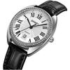 "Elegant Women's Analog Watch Black Silver Leather Strap Lightweight Waterproof Casual Business"