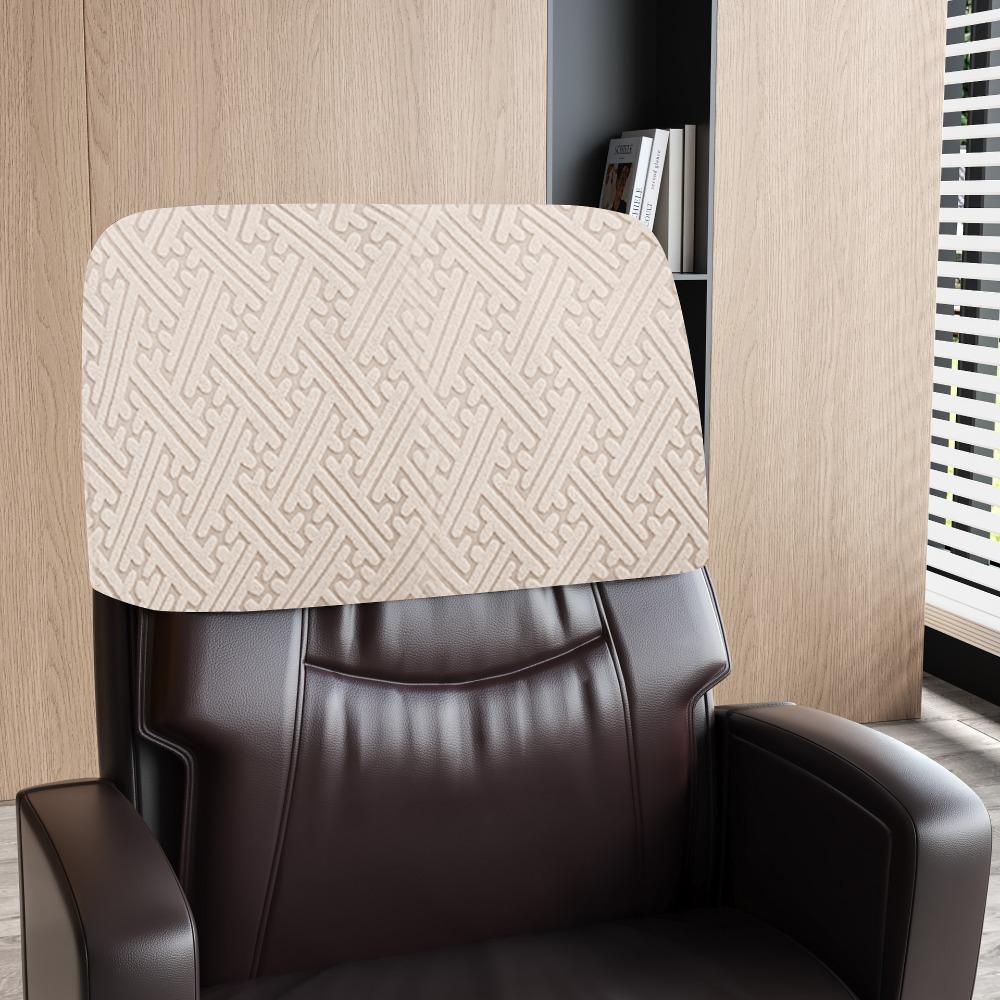 Stretchable Chair Head Cover Thickened Backrest Slipcover Chair Back Protection  Conference Chairs бежевый