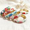 Handmade Enamel Cloisonne Bracelet Traditional Chinese Peony Filigree Retro Boho Jewelry for Women Holiday Gift