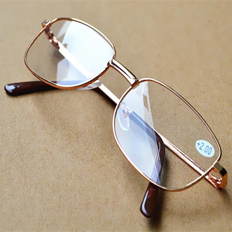 Metal Frame Square Reading Glasses Anti-fatigue Fashion High Definition Presbyopia Diopter +1.0 +1.5 +2.0 +3.5 +4.0