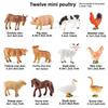 "1-9 inch Plastic Animal & Dinosaur Model Toy Set"