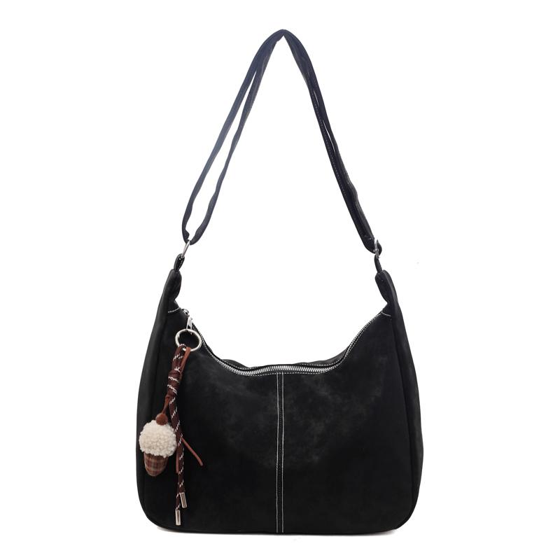 Большая вместительная сумка через плечо Винтажная сумка на плечо чёрный