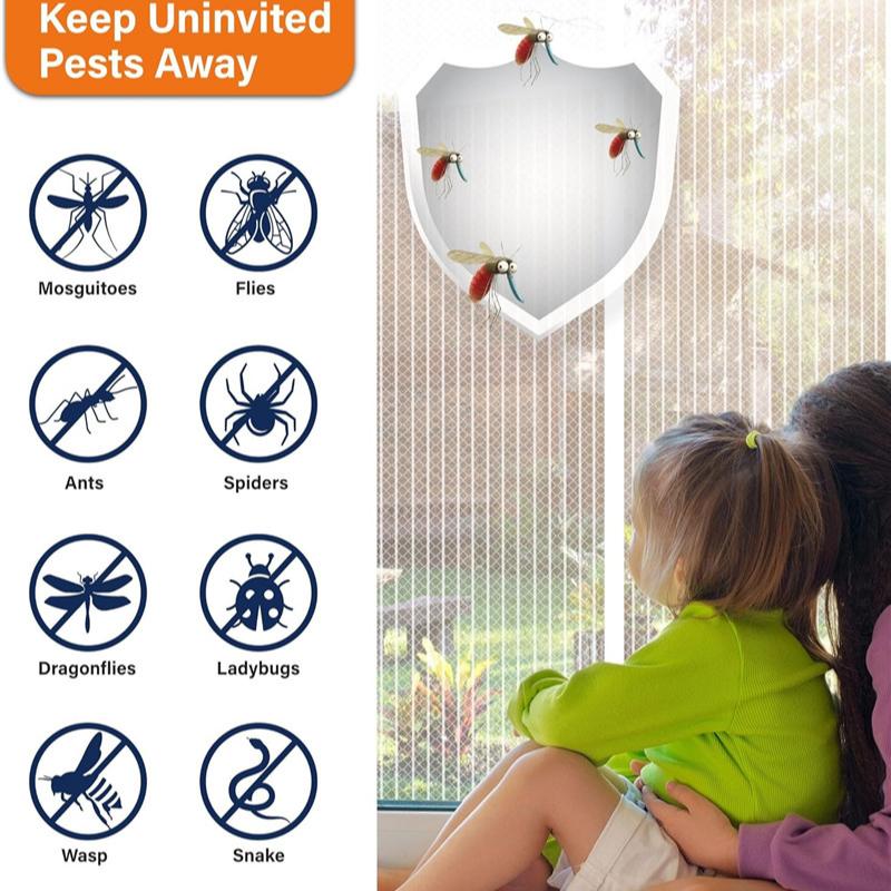 2026 Magiczna Różdżka Siatka na Okno Siateczka Niewidoczna Zasłona na Okno Regulowana Moskitiera Letnia Zasłona Folio Magnetyczna