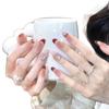 2026 Color Wearable Nails: French New Year Red Ballet, Polka Dot, Cat Eye Manicure Medium-Long Nail Tips