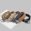 Retro Simple Pu Waist Belt With Alloy Pin Closure For Streetwear Daily And