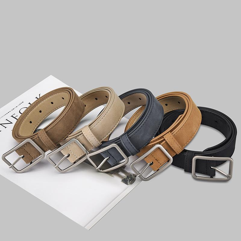 Retro Simple Pu Waist Belt With Alloy Pin Closure For Streetwear Daily And