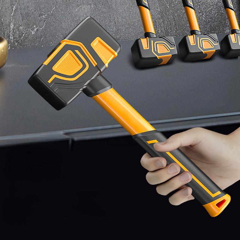 Multi-Functional Rubber Hammer Soft Rubber Leather Head for Tile Installation Professional Striking Construction Hand Tool