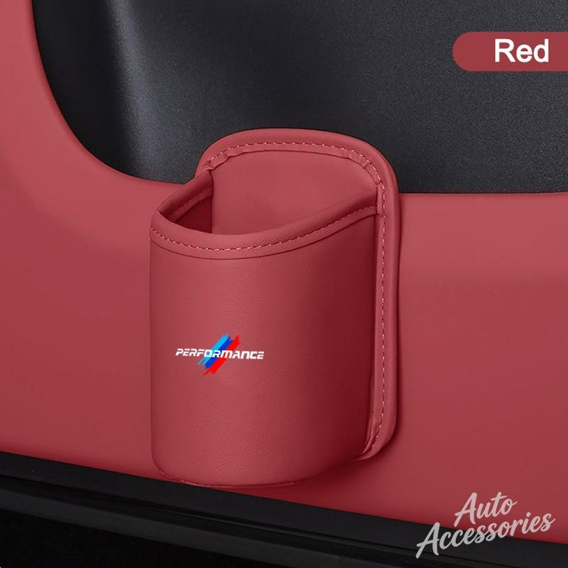 Car Water Cup Box Back Seat Drink Rack Storage Leather Accessories For BMW Performance X1 X2 X3 X4 X5 X6 X7 G20 G30 E46 E90 E60