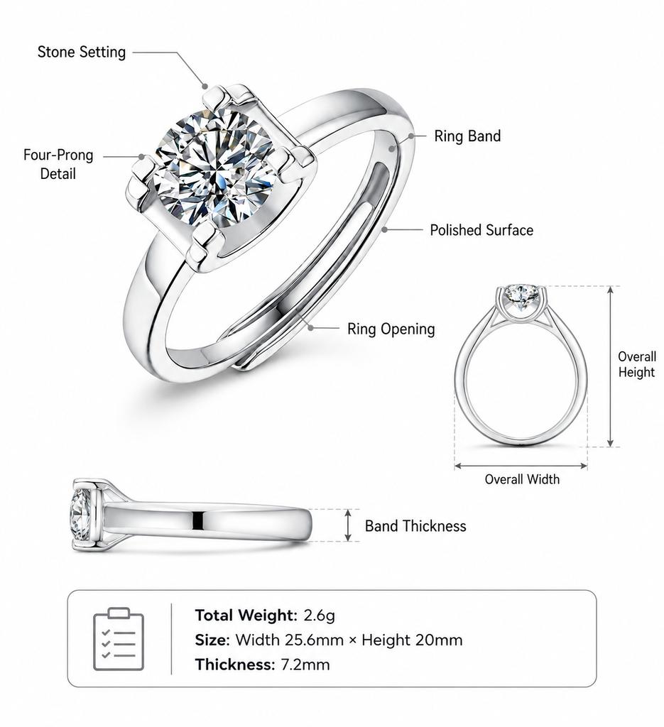 Moissanite K Platinum Ring Bridal Party Jewelry Cultural Gift  Supplier