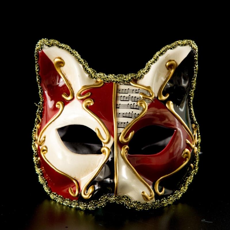 Mysterious Venetians Kitty Mask for Costume Parties and Stage Performances Mardi Gras Masquerades Cats Mask Accessory