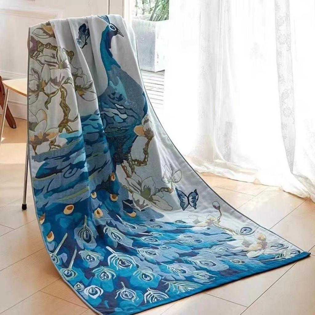 100% Cotton Quick-Dry, Water-Absorbent Gauze Bath Towel - Large, Skin-Friendly & Comfortable for Adults