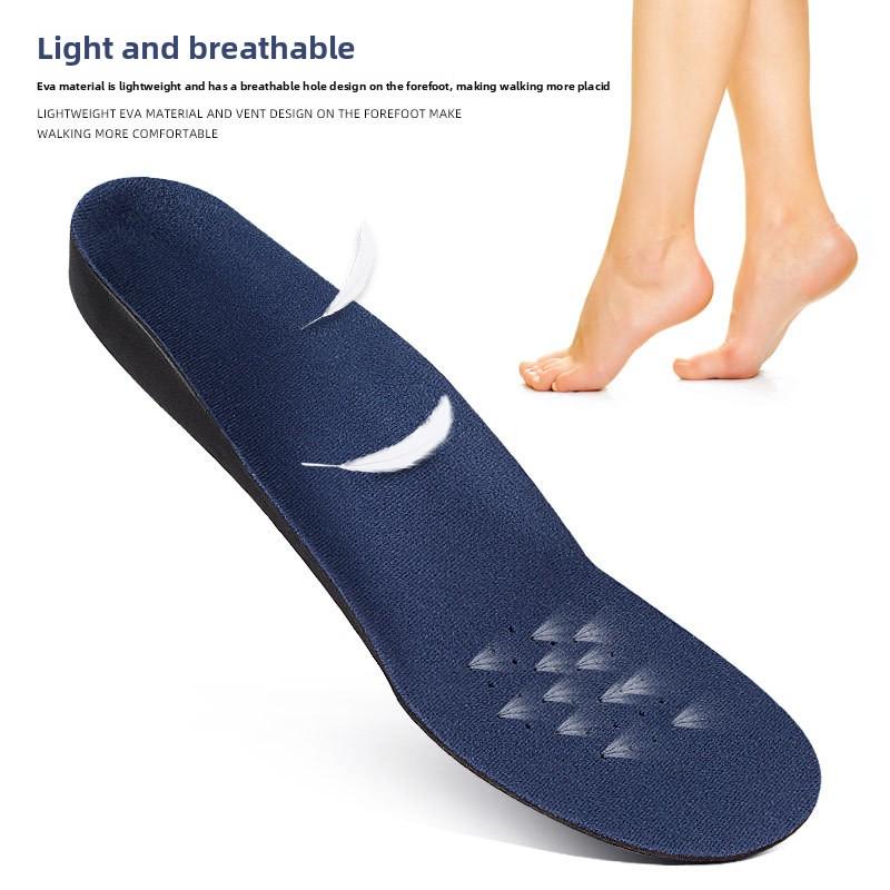 Thin Shock-absorbing Insoles for Men and Women, Sweat-absorbing and Breathable Massage Arch Support Insoles, Summer EVA Sports Full Pad