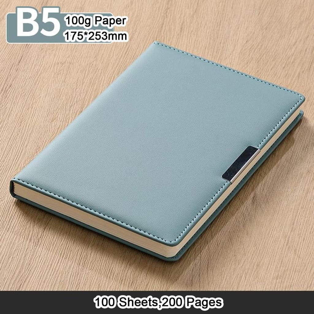 A5/B5 verdickter Business-Leder-Notizblock, Studenten-Studienheft, Arbeitsbesprechungs-Protokollbuch, Tagebuch, Exzerptbuch, 100 Blatt