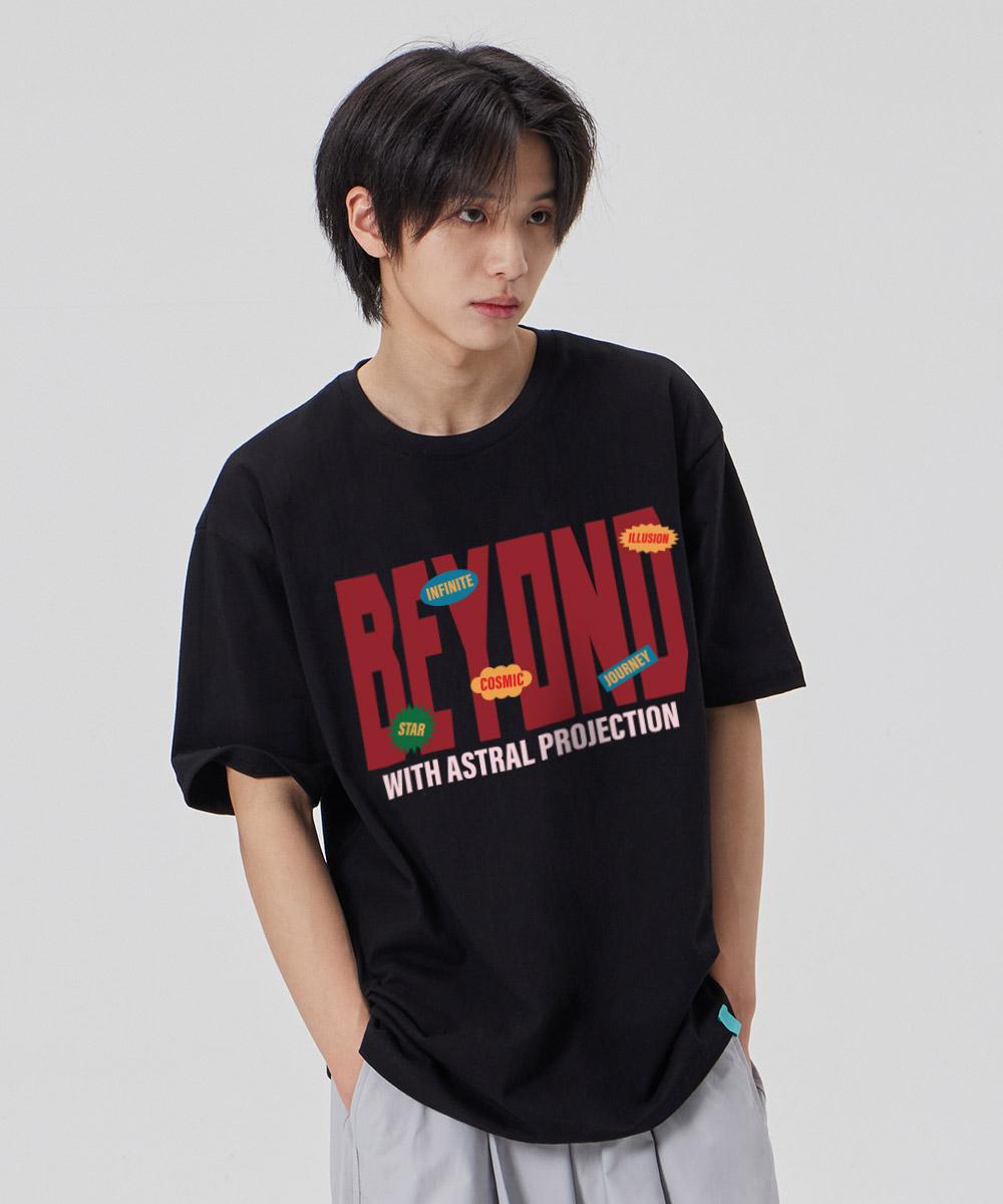 Astral Projection [Beyond With Astral] Cotton Loose Fit Short Sleeve T-Shirt_Black Xl