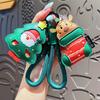 Chaveiro Pingente de Couro do Papai Noel Feminino Desenho Animado Fofo Pingente de Bolsa de Couro Exquisito Presente de Natal