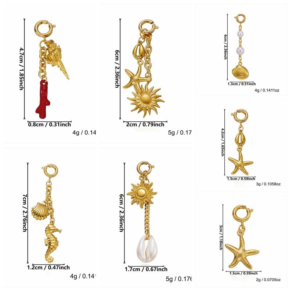 Pearl Fish Conch Key Chain Hanger Bikini Pendant Lovely Body Jewelry  Vacation