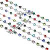 1Meter/Pack Stainless Steel Love Heart Round Shape Crystal Glass Chains for DIY Necklace Bracelet  Jewelry Making Accessories