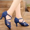 Latin Dance Shoes for Women Adult Sexy High Heels Ballroom Dance Shoes Tango Salsa Heeled 8cm