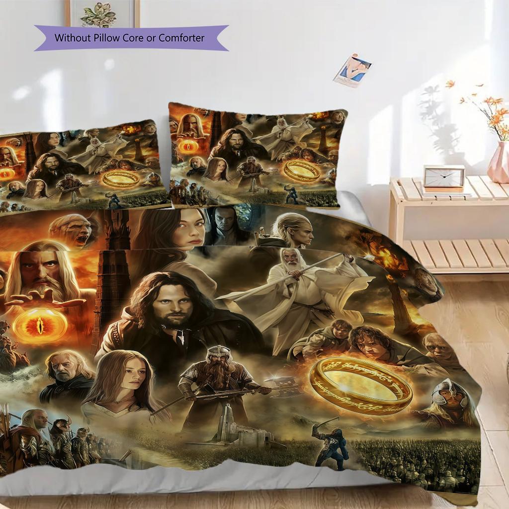 Lord Rings Comforter Set Threepiece Set 1 Duvet Cover 2 Pillowcase Without Core Bedding Set Christmas Birthday Gift Soft And Comfortable